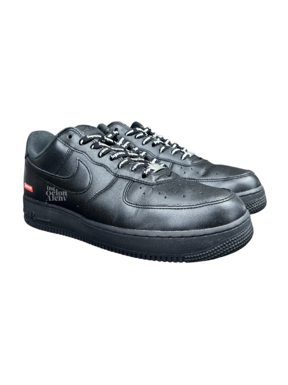 Size 10 Supreme x Nike Air Force 1 Low 'Box Logo - Black' CU9225-001 Pre-Owned